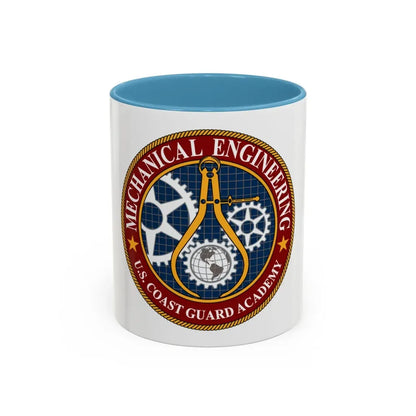 USCG Acad Mech Engineering (U.S. Coast Guard) Accent Coffee Mug 11oz Light Blue - Go Mug Yourself