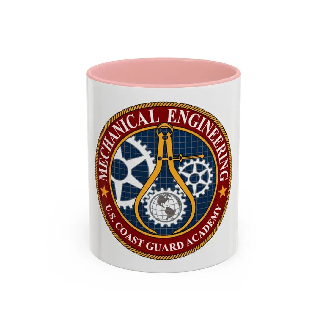 USCG Acad Mech Engineering (U.S. Coast Guard) Accent Coffee Mug 11oz Pink - Go Mug Yourself