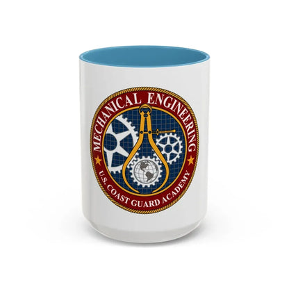 USCG Acad Mech Engineering (U.S. Coast Guard) Accent Coffee Mug 15oz Light Blue - Go Mug Yourself