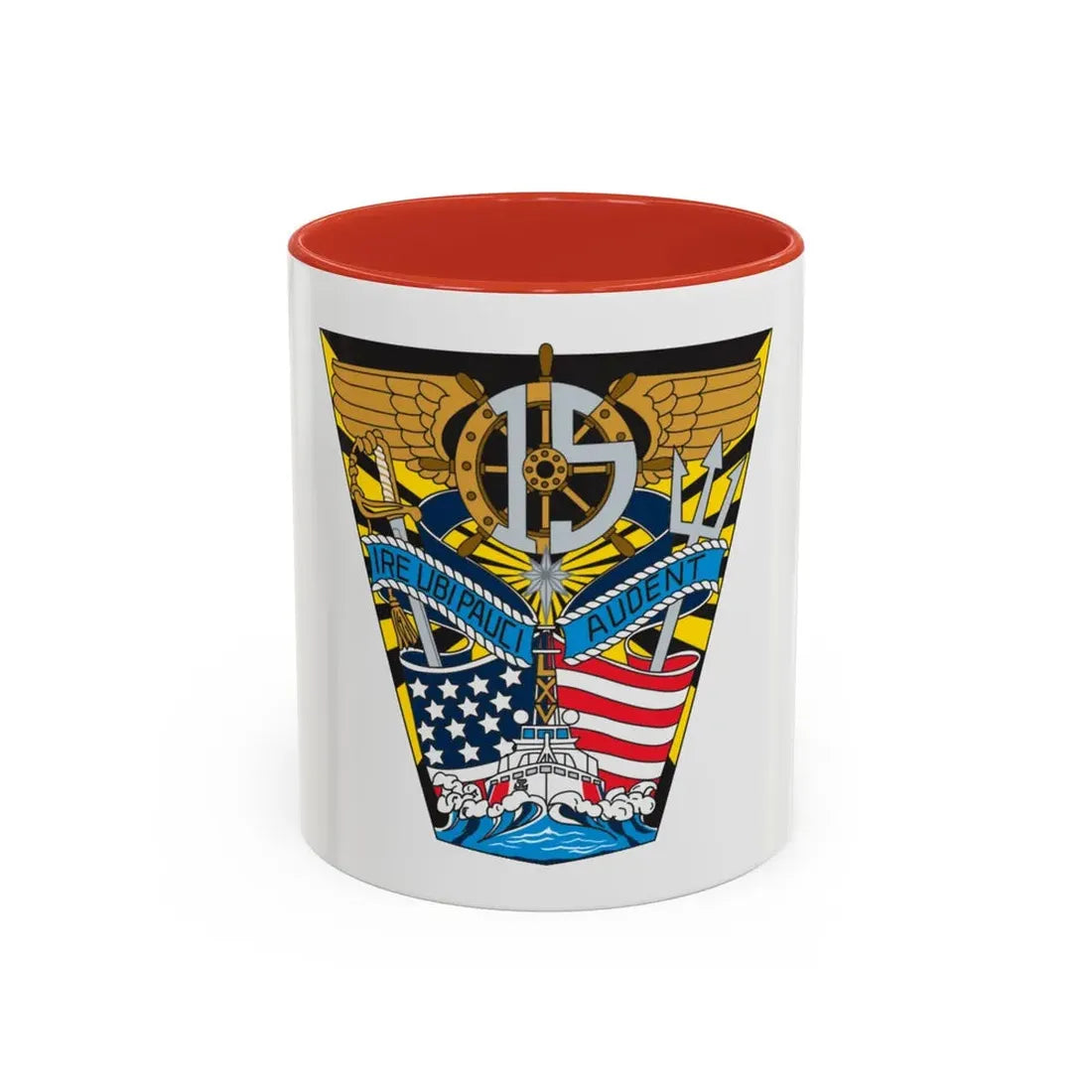 USCG Academy Audet (U.S. Coast Guard) Accent Coffee Mug 11oz Red - Go Mug Yourself