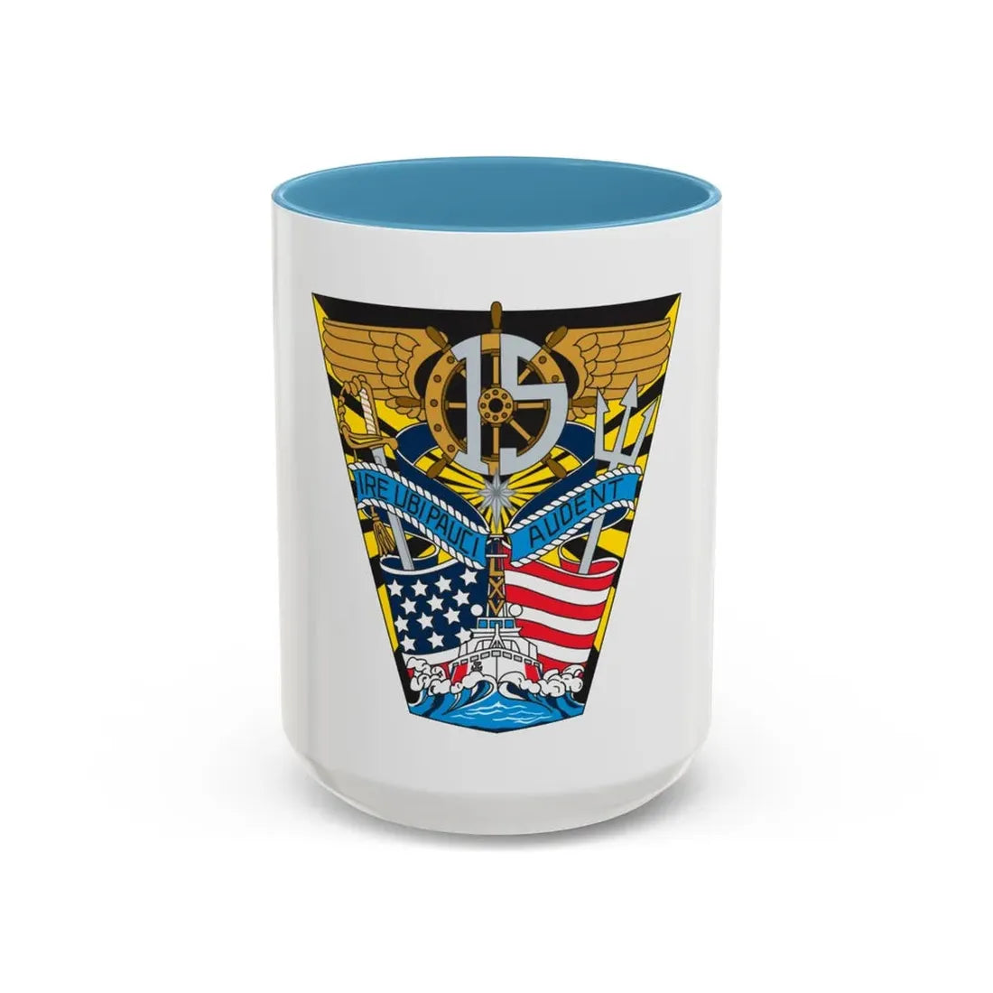 USCG Academy Audet (U.S. Coast Guard) Accent Coffee Mug 15oz Light Blue - Go Mug Yourself