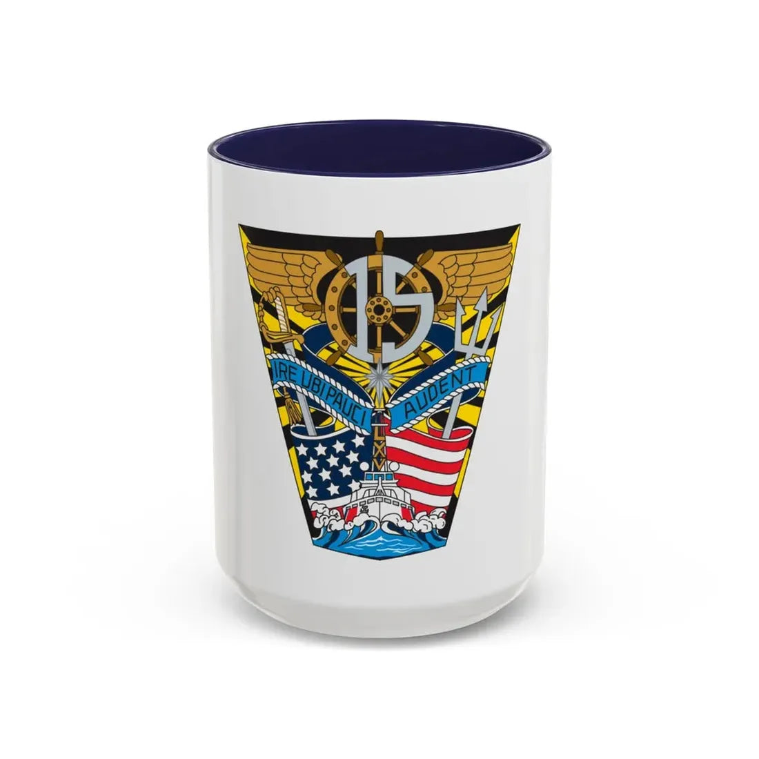 USCG Academy Audet (U.S. Coast Guard) Accent Coffee Mug 15oz Navy - Go Mug Yourself