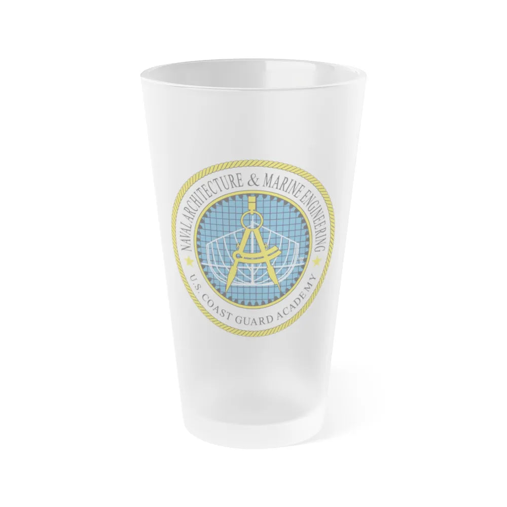 USCG Academy NA&ME (U.S. Coast Guard) Frosted Pint Glass 16oz-Go Mug Yourself