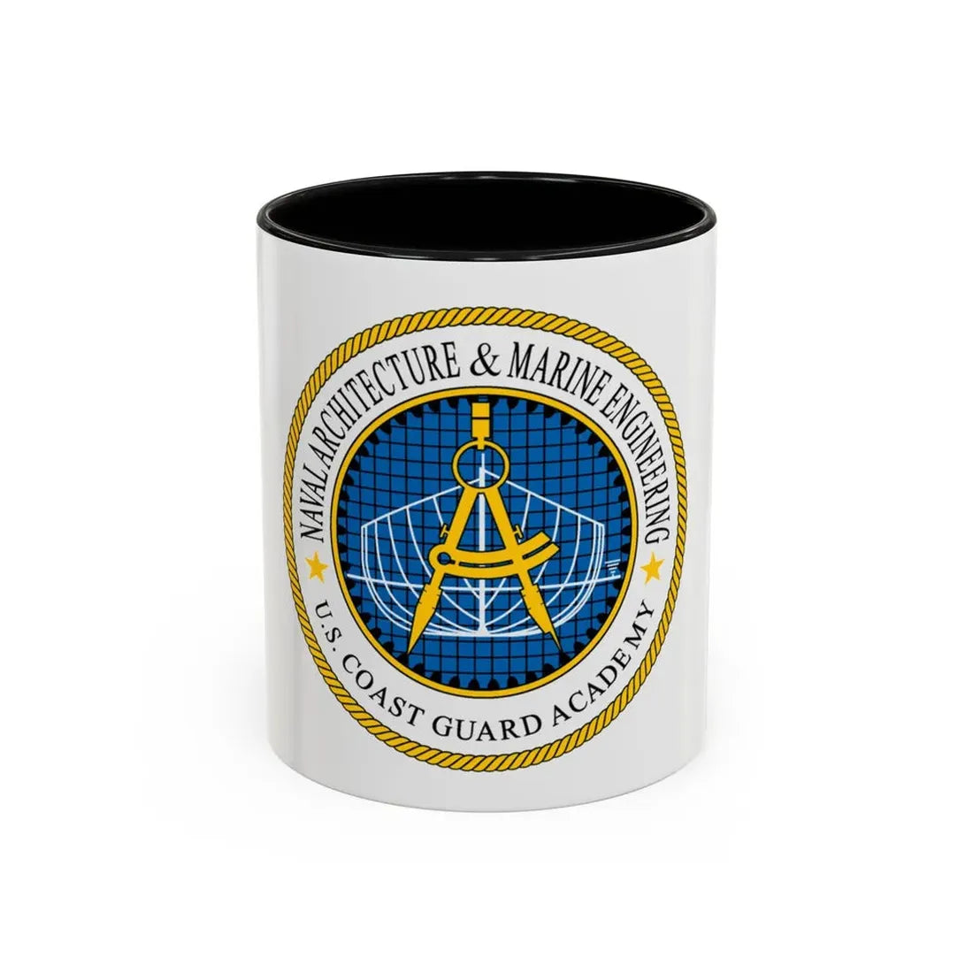 USCG Academy NA&ME (U.S. Coast Guard) Accent Coffee Mug 11oz Black - Go Mug Yourself