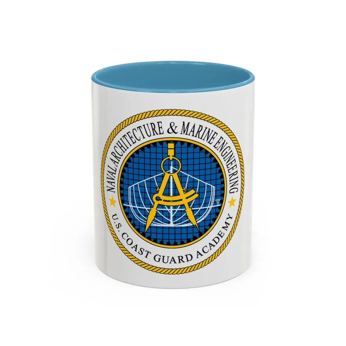 USCG Academy NA&ME (U.S. Coast Guard) Accent Coffee Mug 11oz Light Blue - Go Mug Yourself
