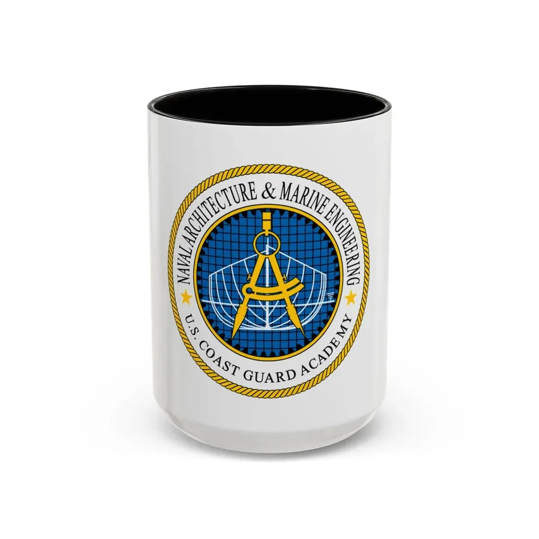 USCG Academy NA&ME (U.S. Coast Guard) Accent Coffee Mug 15oz Black - Go Mug Yourself