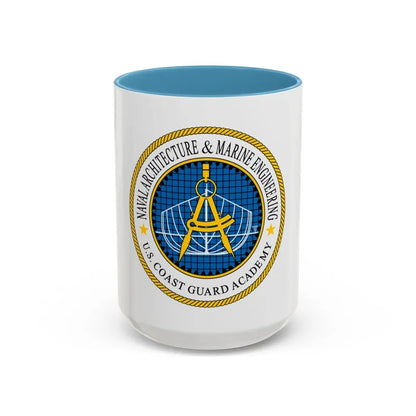 USCG Academy NA&ME (U.S. Coast Guard) Accent Coffee Mug 15oz Light Blue - Go Mug Yourself