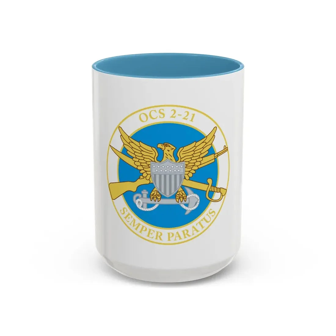 USCG Academy OCS 2 211 (U.S. Coast Guard) Accent Coffee Mug 15oz Light Blue - Go Mug Yourself