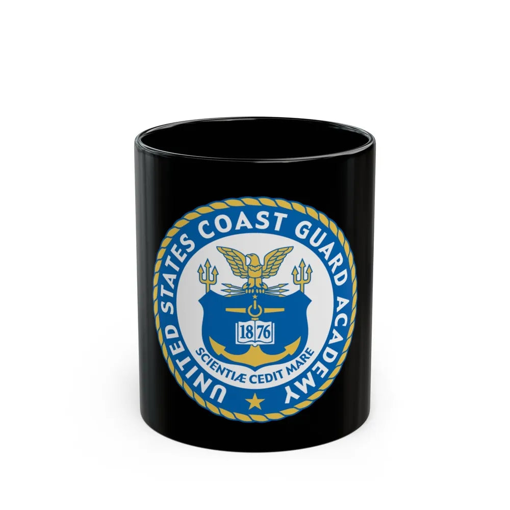 USCG Academy (U.S. Coast Guard) Black Coffee Mug-11oz-Go Mug Yourself