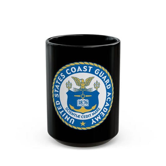 USCG Academy (U.S. Coast Guard) Black Coffee Mug-15oz-Go Mug Yourself