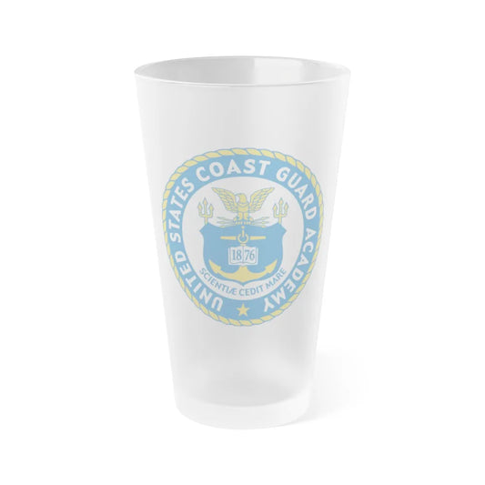 USCG Academy (U.S. Coast Guard) Frosted Pint Glass 16oz-Go Mug Yourself