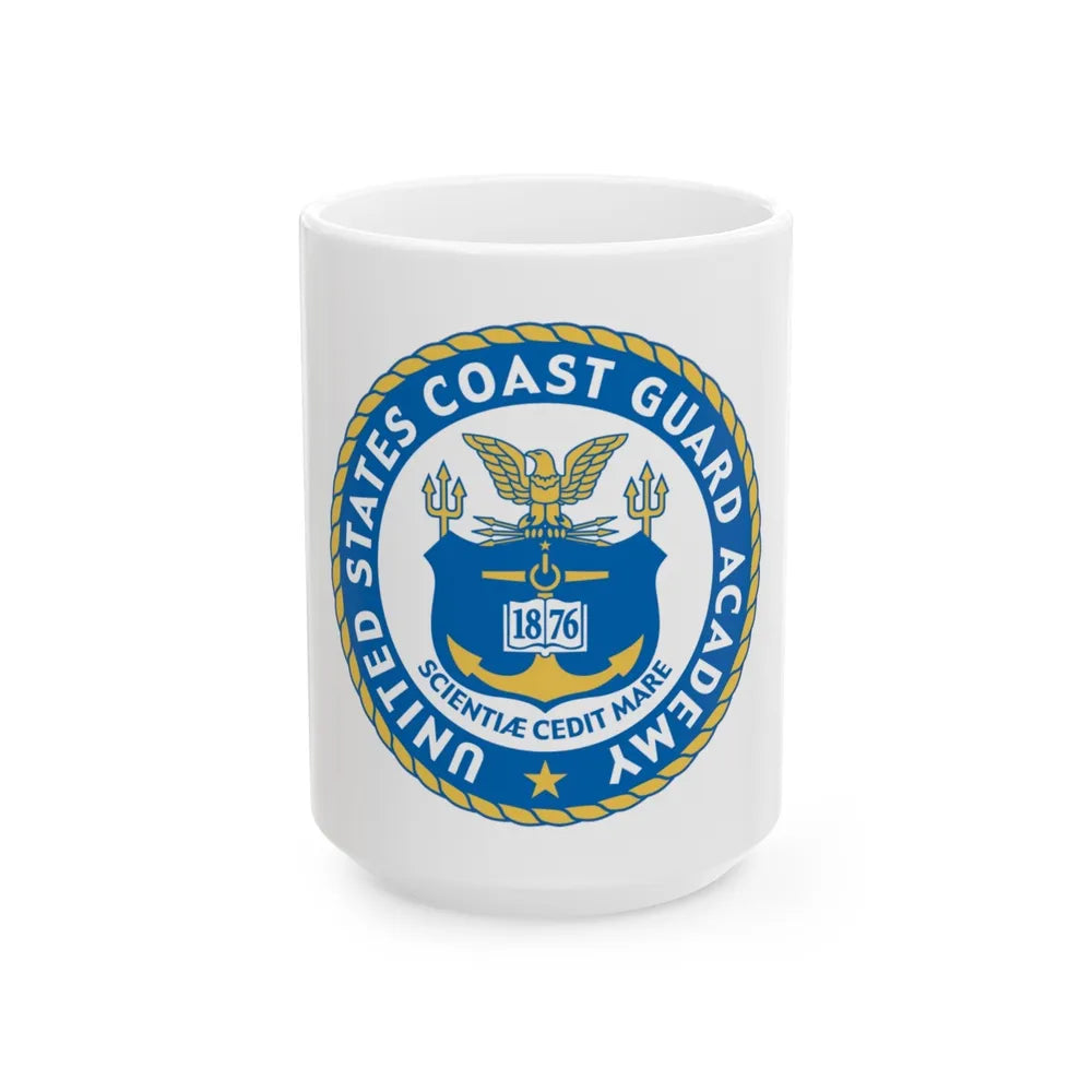 USCG Academy (U.S. Coast Guard) White Coffee Mug-15oz-Go Mug Yourself