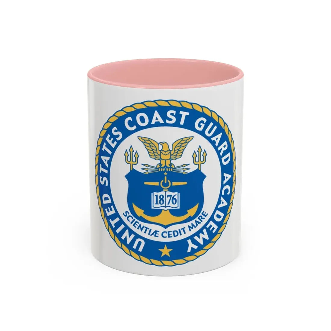 USCG Academy (U.S. Coast Guard) Accent Coffee Mug 11oz Pink - Go Mug Yourself