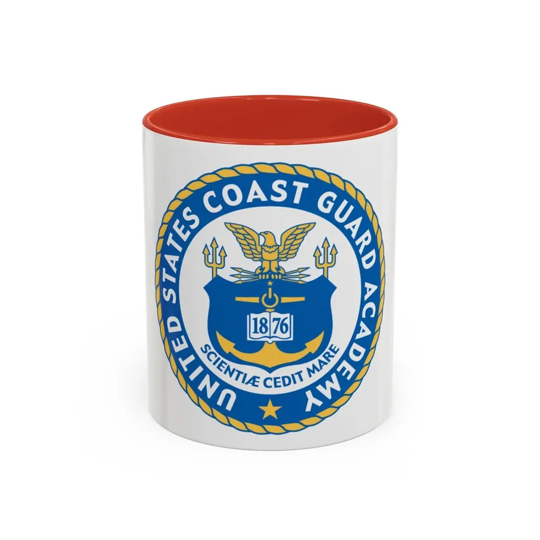 USCG Academy (U.S. Coast Guard) Accent Coffee Mug 11oz Red - Go Mug Yourself