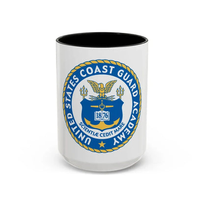 USCG Academy (U.S. Coast Guard) Accent Coffee Mug 15oz Black - Go Mug Yourself