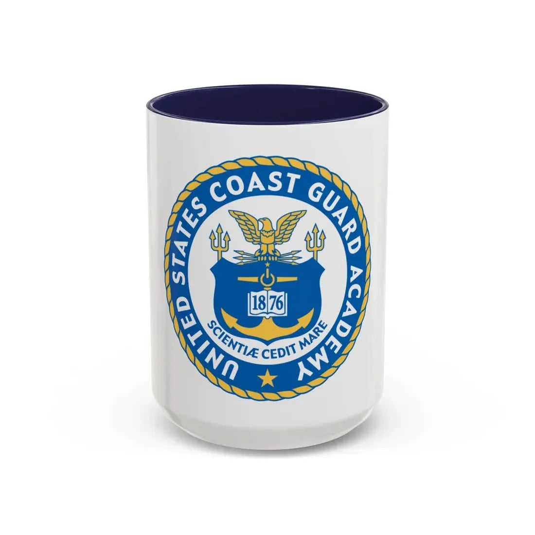 USCG Academy (U.S. Coast Guard) Accent Coffee Mug 15oz Navy - Go Mug Yourself