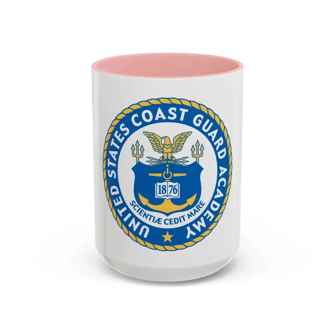 USCG Academy (U.S. Coast Guard) Accent Coffee Mug 15oz Pink - Go Mug Yourself