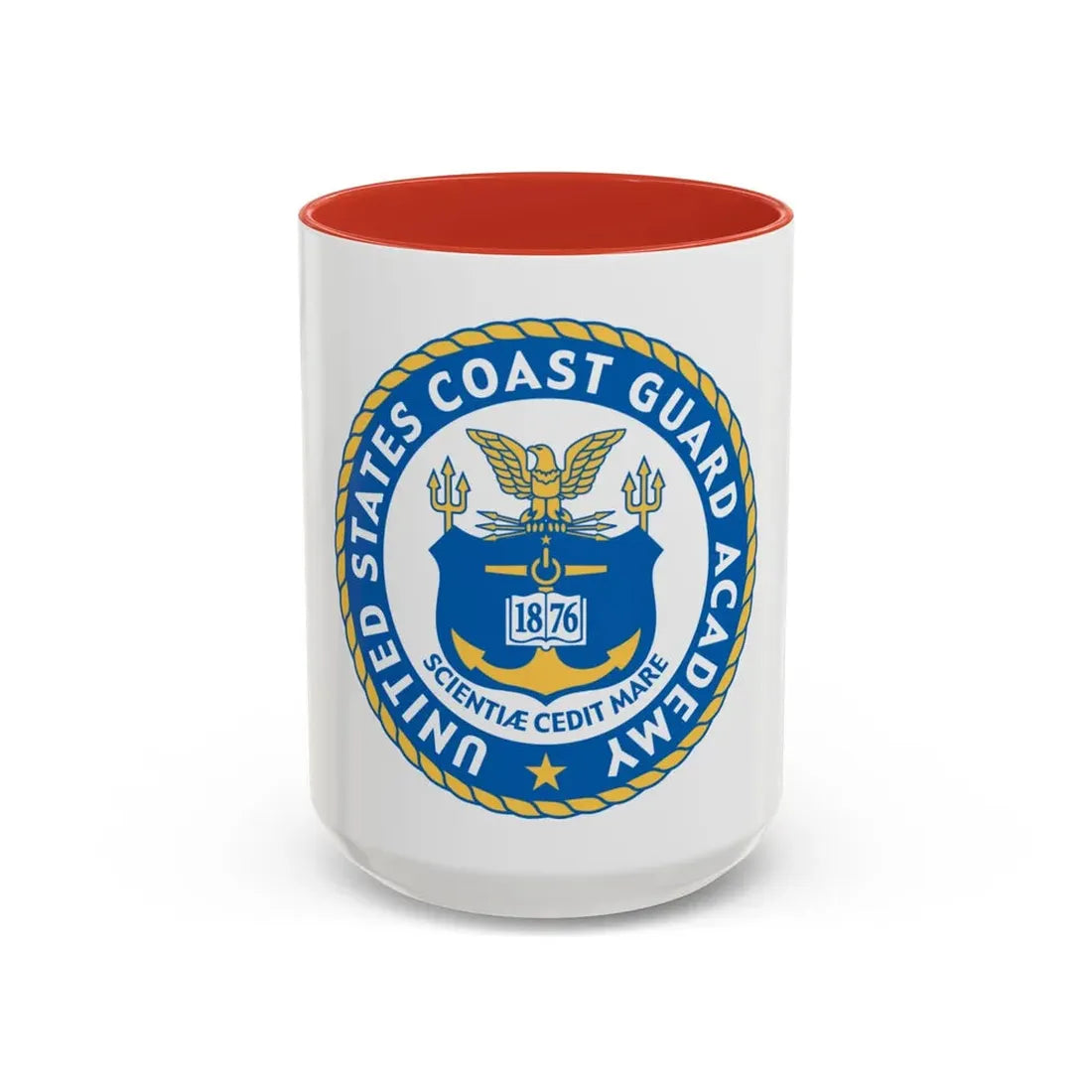 USCG Academy (U.S. Coast Guard) Accent Coffee Mug 15oz Red - Go Mug Yourself