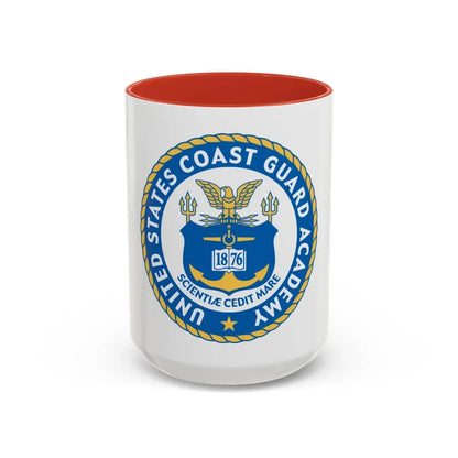 USCG Academy (U.S. Coast Guard) Accent Coffee Mug 15oz Red - Go Mug Yourself