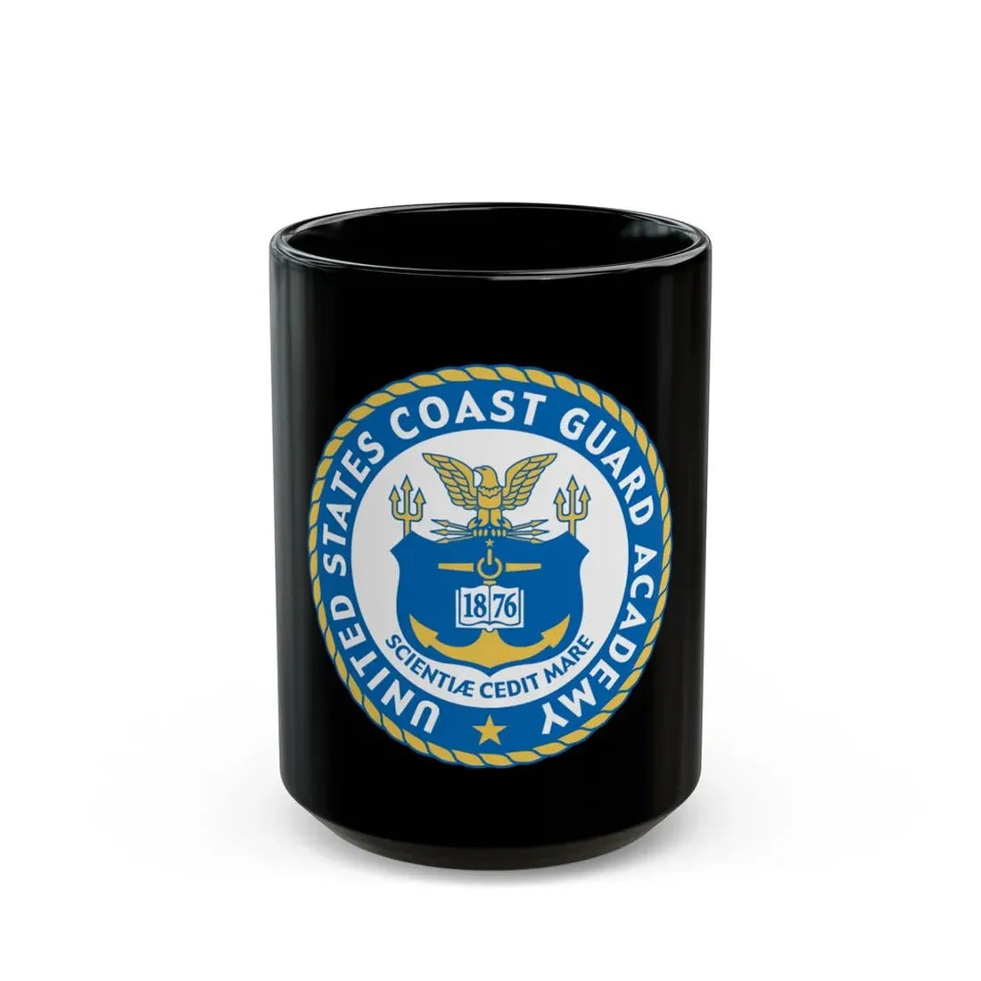 USCG Academy (U.S. Coast Guard) Black Coffee Mug 15oz - Go Mug Yourself