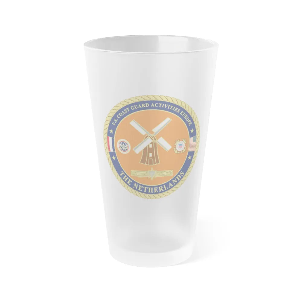 USCG ACTEURO The Netherlands (U.S. Coast Guard) Frosted Pint Glass 16oz-Go Mug Yourself