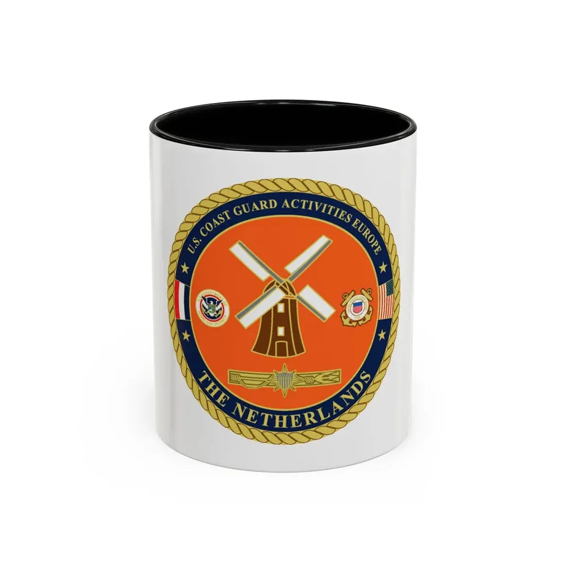 USCG ACTEURO The Netherlands (U.S. Coast Guard) Accent Coffee Mug 11oz Black - Go Mug Yourself