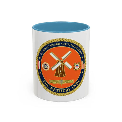 USCG ACTEURO The Netherlands (U.S. Coast Guard) Accent Coffee Mug 11oz Light Blue - Go Mug Yourself