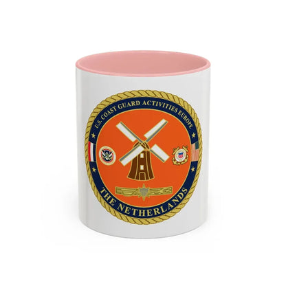 USCG ACTEURO The Netherlands (U.S. Coast Guard) Accent Coffee Mug 11oz Pink - Go Mug Yourself