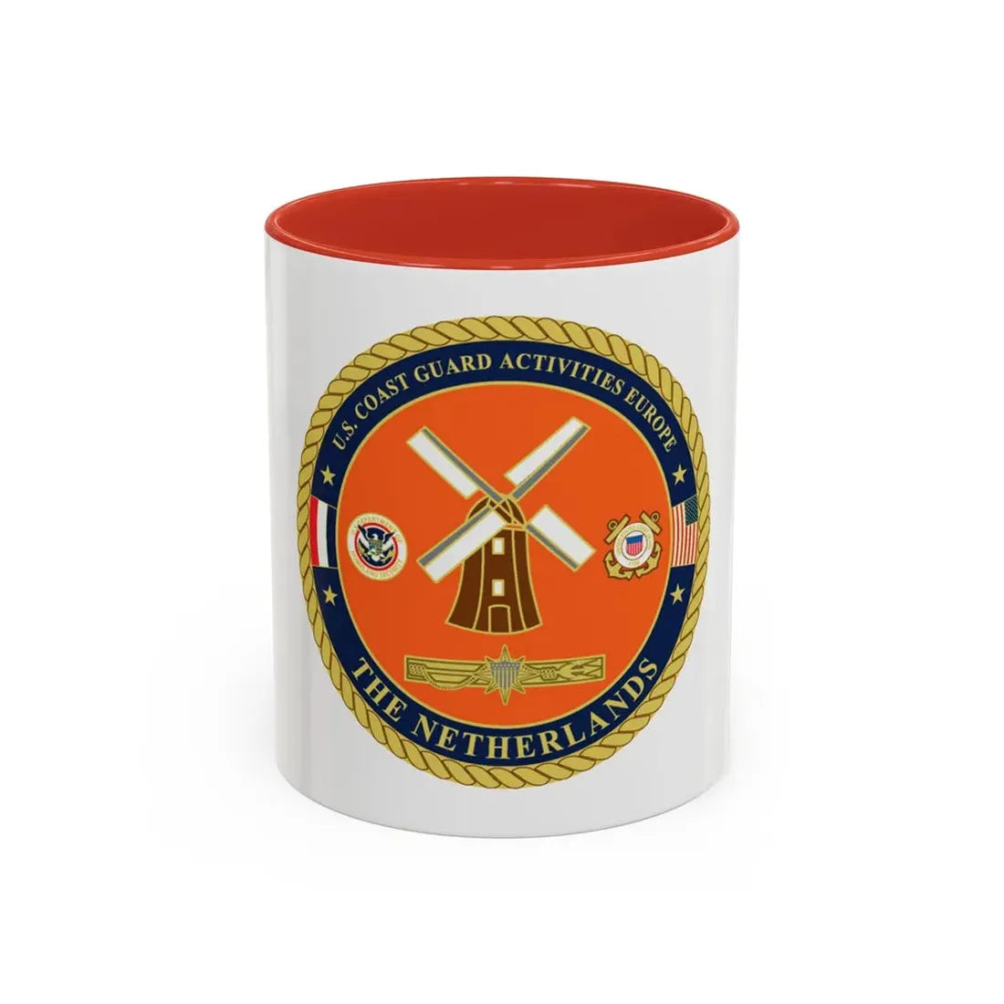 USCG ACTEURO The Netherlands (U.S. Coast Guard) Accent Coffee Mug 11oz Red - Go Mug Yourself