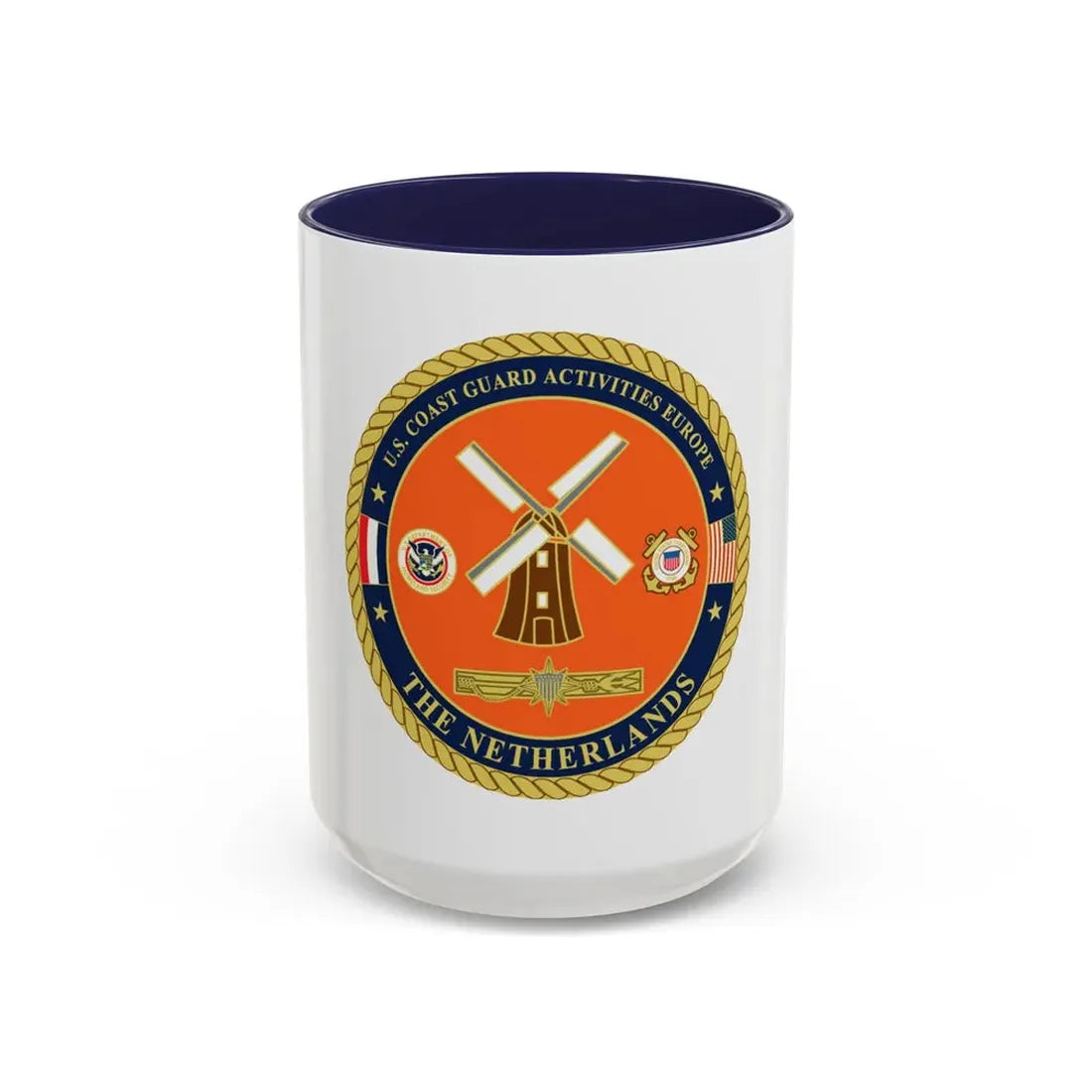 USCG ACTEURO The Netherlands (U.S. Coast Guard) Accent Coffee Mug 15oz Navy - Go Mug Yourself