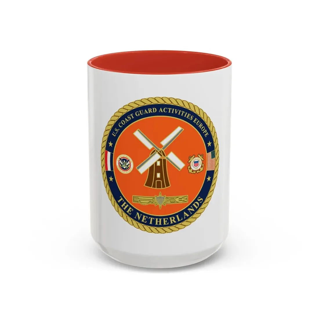 USCG ACTEURO The Netherlands (U.S. Coast Guard) Accent Coffee Mug 15oz Red - Go Mug Yourself
