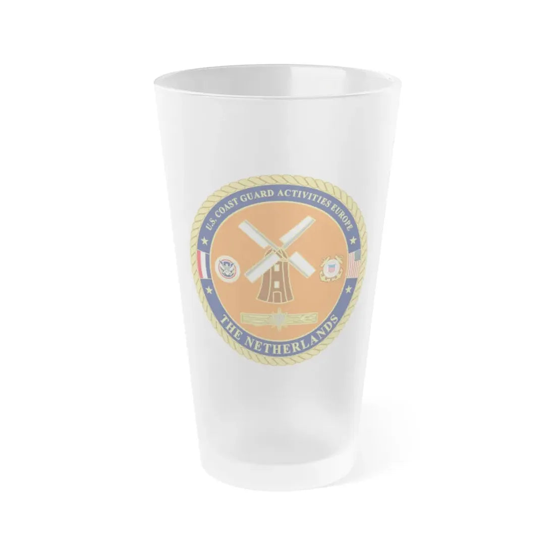 USCG ACTEURO The Netherlands (U.S. Coast Guard) Frosted Pint Glass 16oz Default Title - Go Mug Yourself
