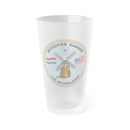 USCG Activities Europe the Netherlands (U.S. Coast Guard) Frosted Pint Glass 16oz-Go Mug Yourself