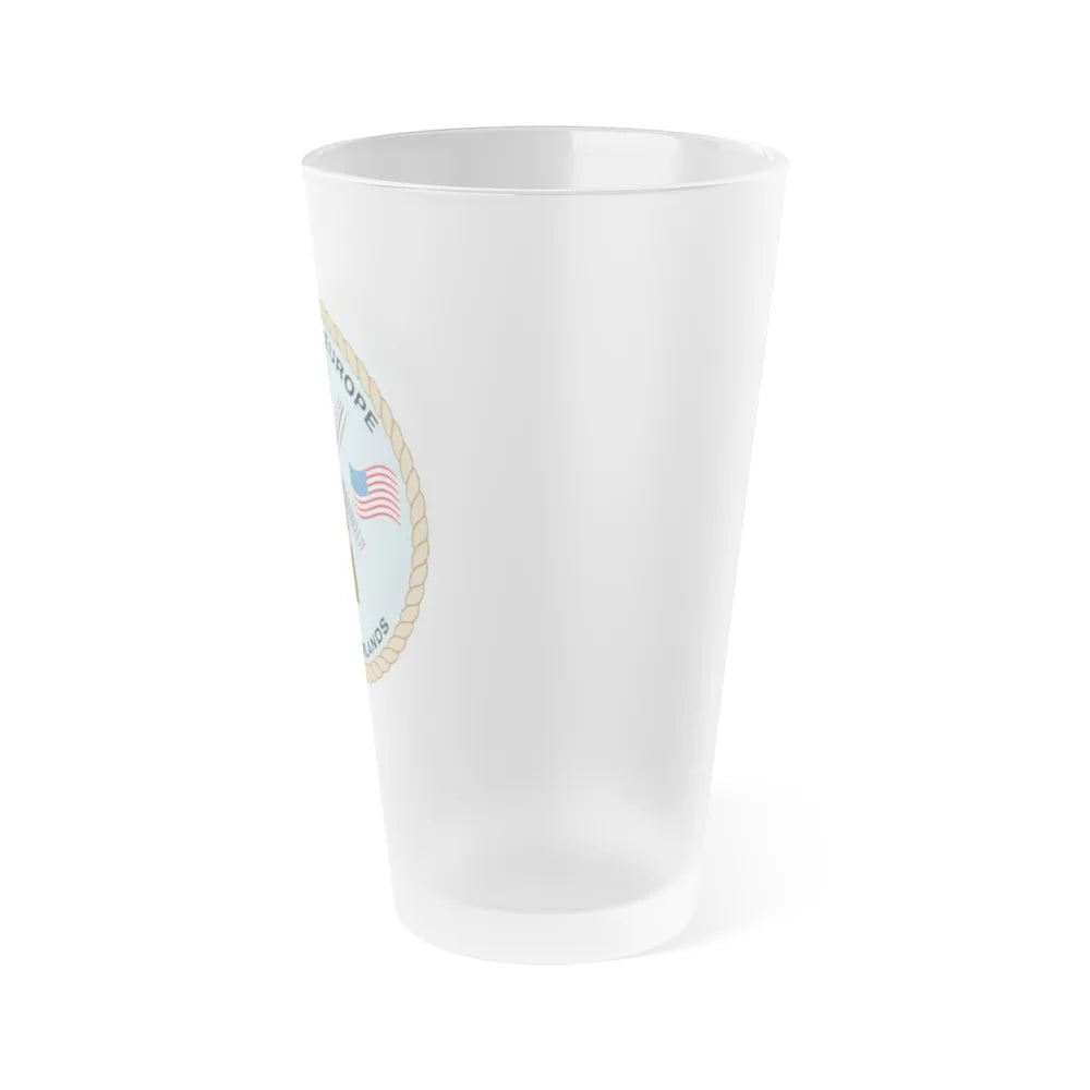 USCG Activities Europe the Netherlands (U.S. Coast Guard) Frosted Pint Glass 16oz-Go Mug Yourself