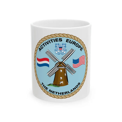 USCG Activities Europe the Netherlands (U.S. Coast Guard) White Coffee Mug-11oz-Go Mug Yourself