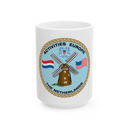 USCG Activities Europe the Netherlands (U.S. Coast Guard) White Coffee Mug-15oz-Go Mug Yourself