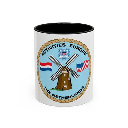 USCG Activities Europe the Netherlands (U.S. Coast Guard) Accent Coffee Mug 11oz Black - Go Mug Yourself