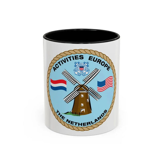 USCG Activities Europe the Netherlands (U.S. Coast Guard) Accent Coffee Mug 11oz Black - Go Mug Yourself