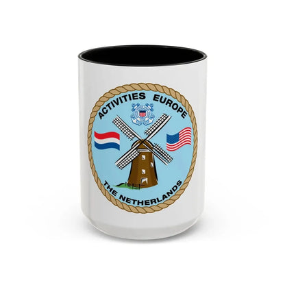 USCG Activities Europe the Netherlands (U.S. Coast Guard) Accent Coffee Mug 15oz Black - Go Mug Yourself