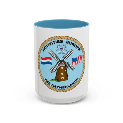 USCG Activities Europe the Netherlands (U.S. Coast Guard) Accent Coffee Mug 15oz Light Blue - Go Mug Yourself