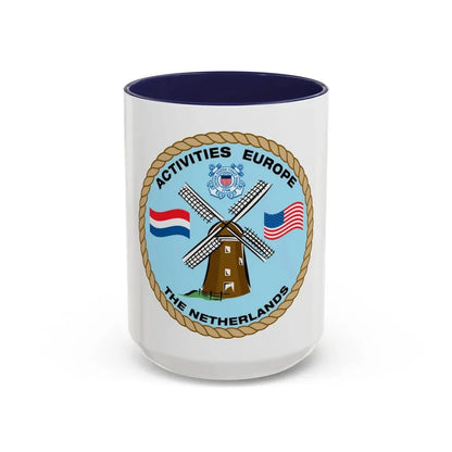 USCG Activities Europe the Netherlands (U.S. Coast Guard) Accent Coffee Mug 15oz Navy - Go Mug Yourself