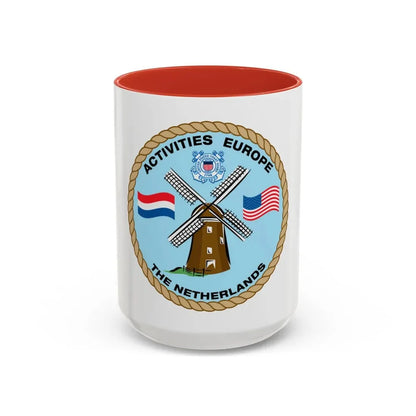 USCG Activities Europe the Netherlands (U.S. Coast Guard) Accent Coffee Mug 15oz Red - Go Mug Yourself
