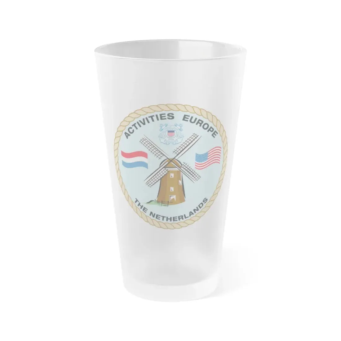 USCG Activities Europe the Netherlands (U.S. Coast Guard) Frosted Pint Glass 16oz Default Title - Go Mug Yourself