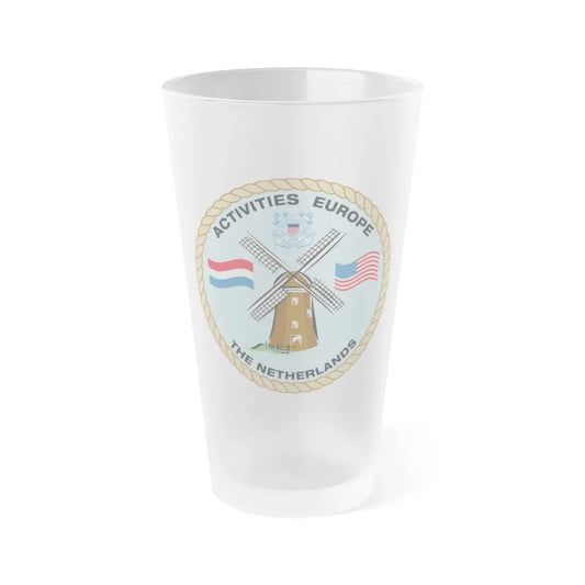 USCG Activities Europe the Netherlands (U.S. Coast Guard) Frosted Pint Glass 16oz Default Title - Go Mug Yourself