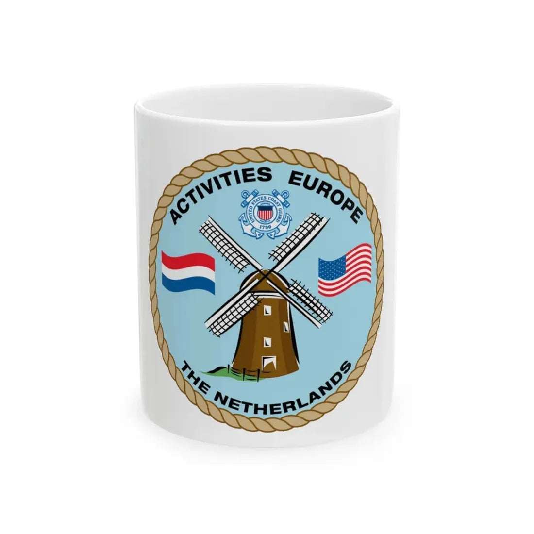 USCG Activities Europe the Netherlands (U.S. Coast Guard) White Coffee Mug 11oz - Go Mug Yourself