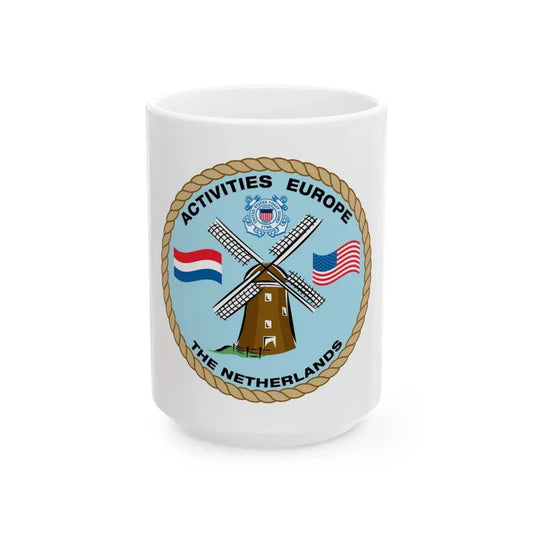 USCG Activities Europe the Netherlands (U.S. Coast Guard) White Coffee Mug 15oz - Go Mug Yourself