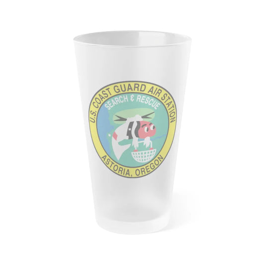 USCG Air Station Astoria (U.S. Coast Guard) Frosted Pint Glass 16oz-Go Mug Yourself