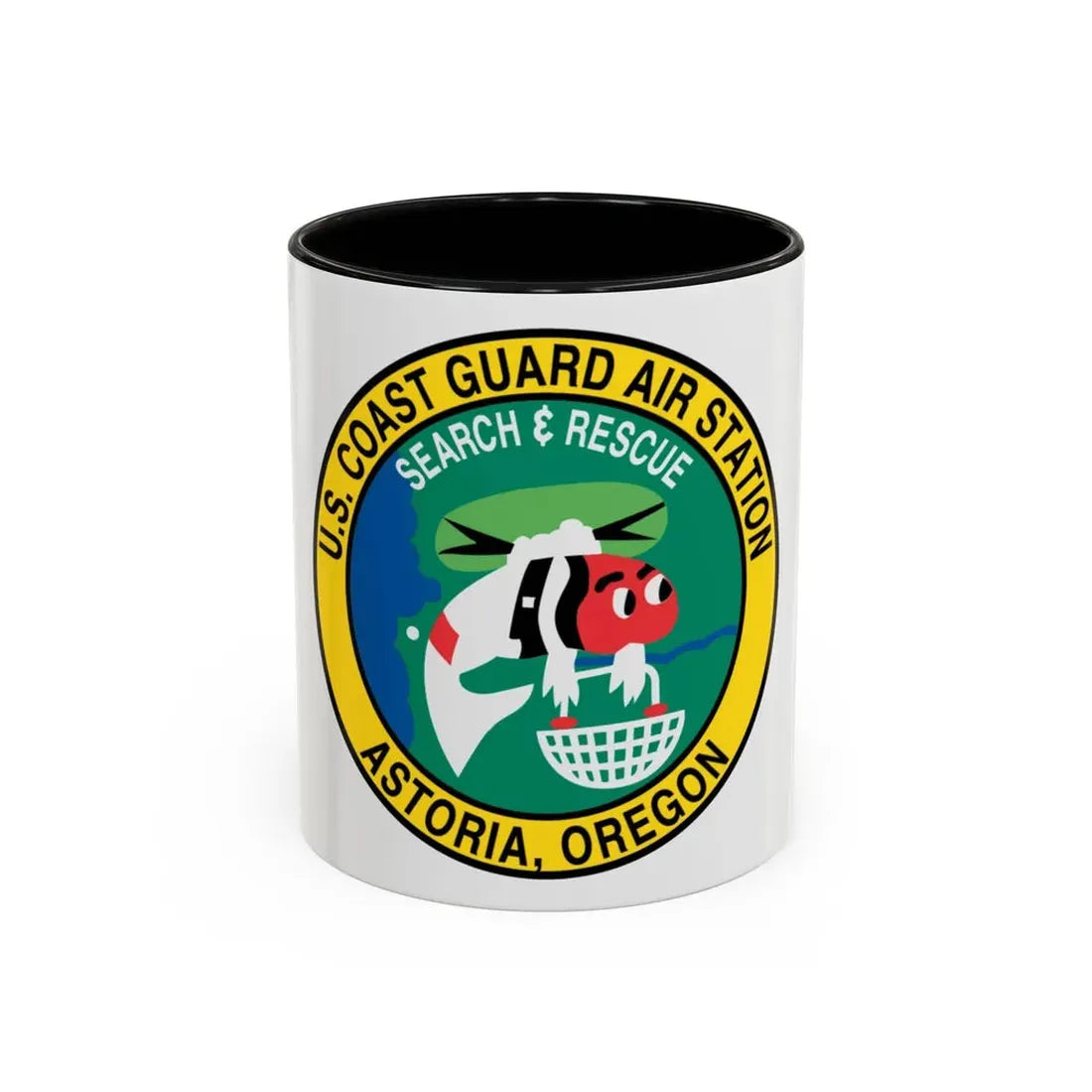 USCG Air Station Astoria (U.S. Coast Guard) Accent Coffee Mug 11oz Black - Go Mug Yourself