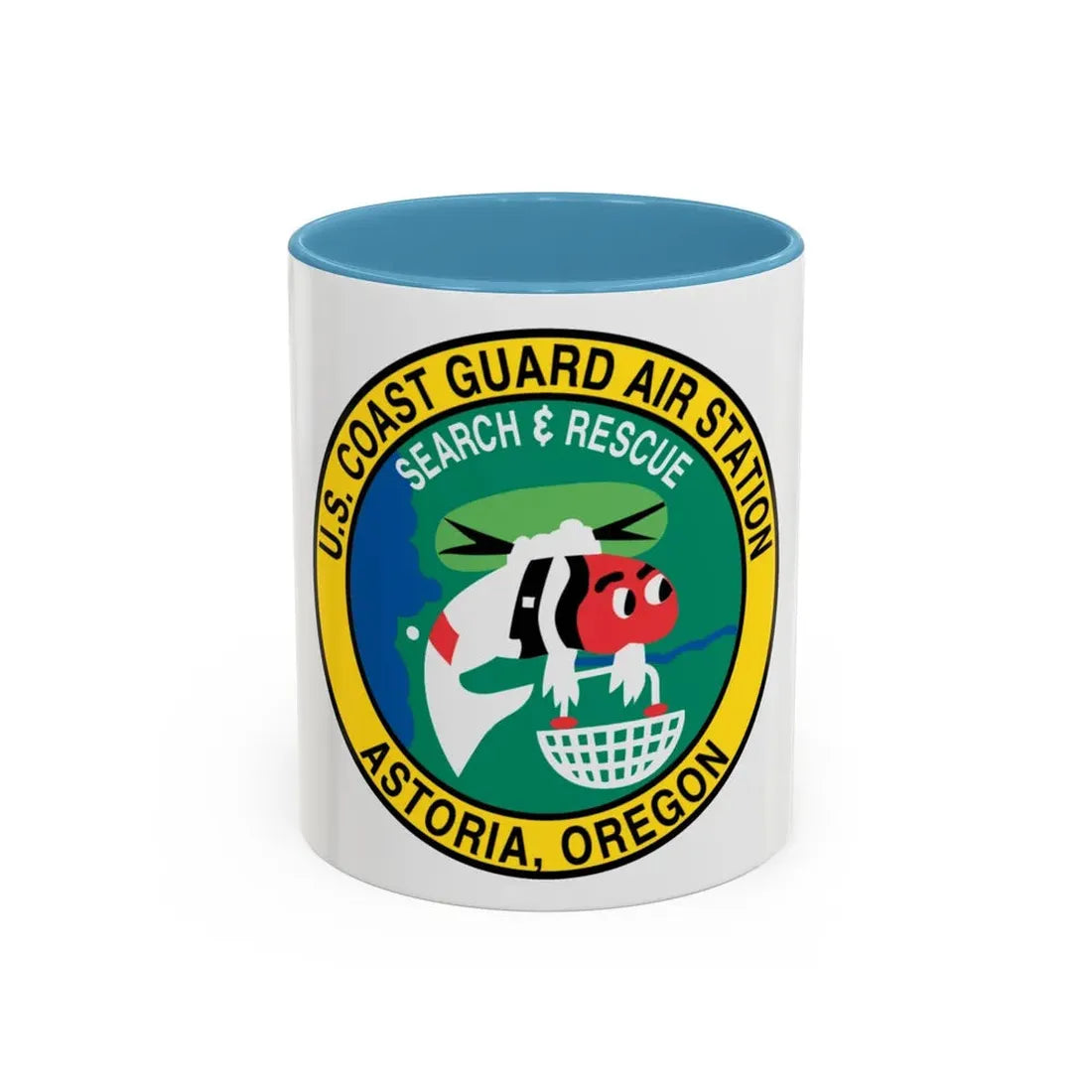 USCG Air Station Astoria (U.S. Coast Guard) Accent Coffee Mug 11oz Light Blue - Go Mug Yourself