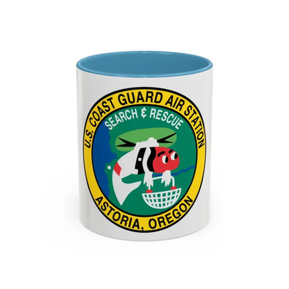 USCG Air Station Astoria (U.S. Coast Guard) Accent Coffee Mug 11oz Light Blue - Go Mug Yourself